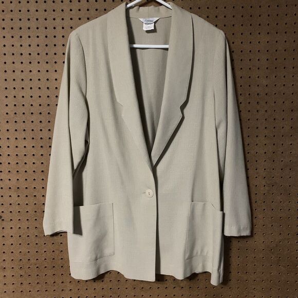 Vintage Blazer Neutral Minimalist Beige Oversized Academia Classic Old Money - Picture 1 of 5